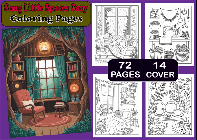 Snug Little Spaces Cozy Coloring Pages