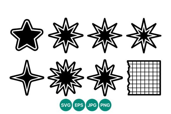 Starburst Shapes and Grid Vector Set
