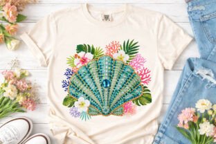 Tropical Seashell Rhinestone PNG Clipart Graphic by Dreamtidestudio ...