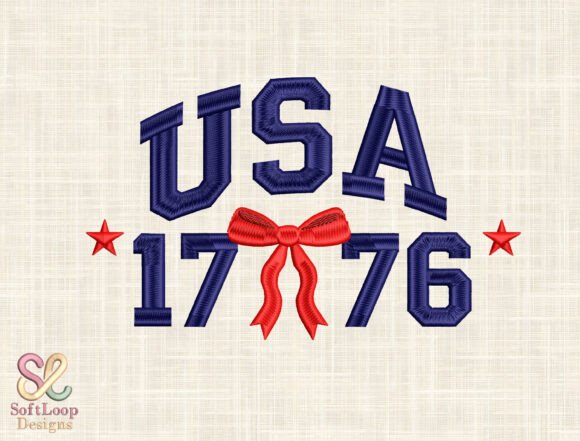 USA 1776 Embroidery Design