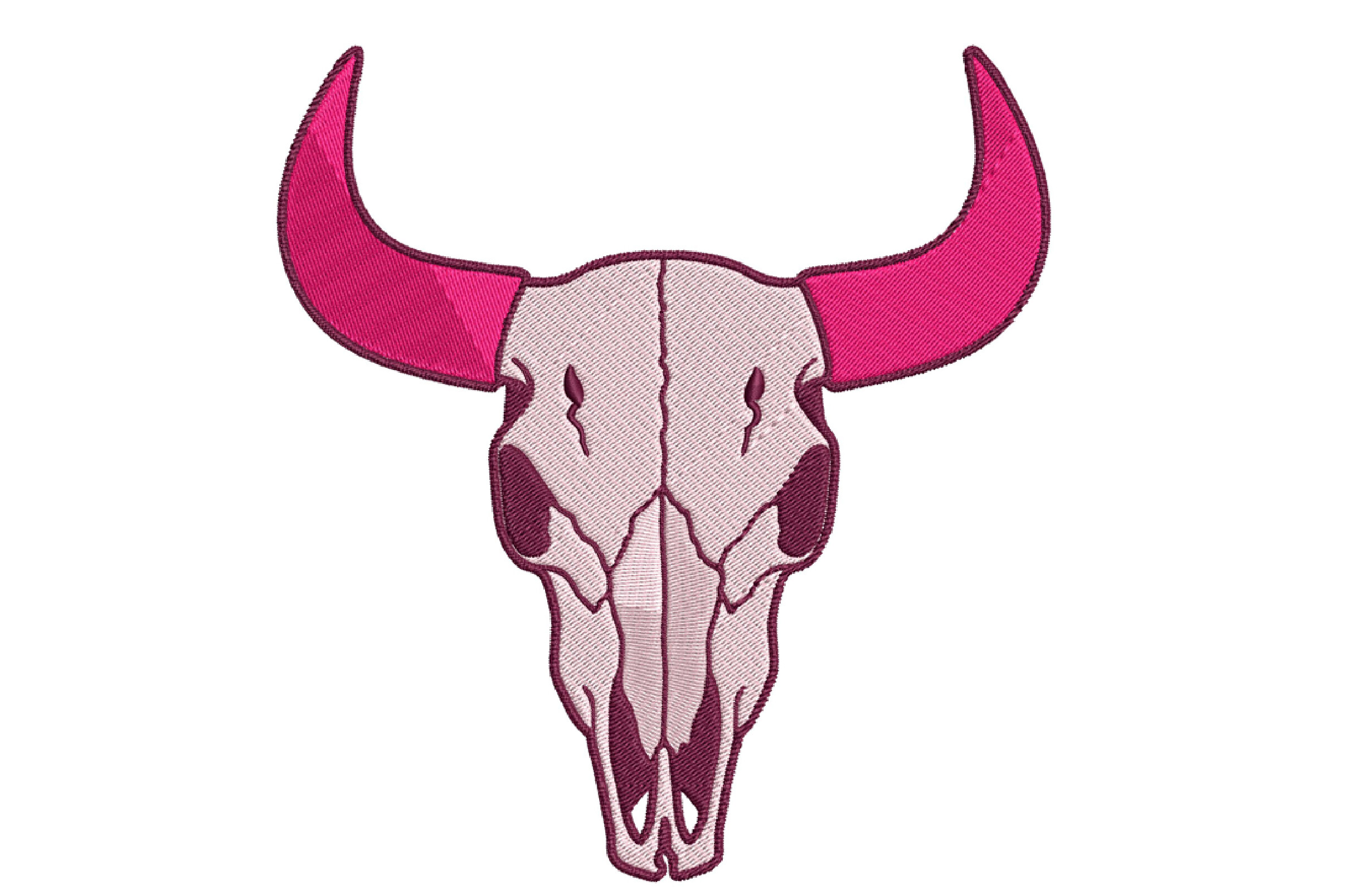 Western Skull Embroidery Design