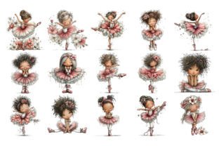 Whimsical Ballerina Girls PNG Clipart Graphic by Nicolle's Colorful Art ...