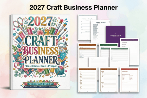 2027 Craft Business Planner Gráfico Interiores KDP Por KDP Studio