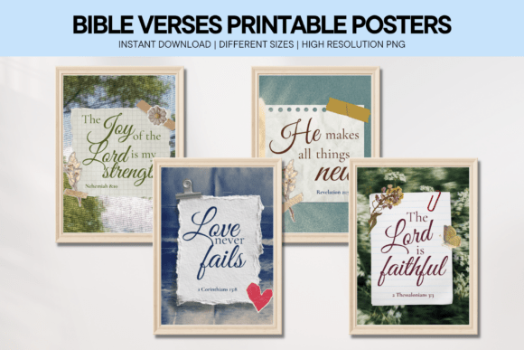 Bible Verse Wall Art Collage Poster