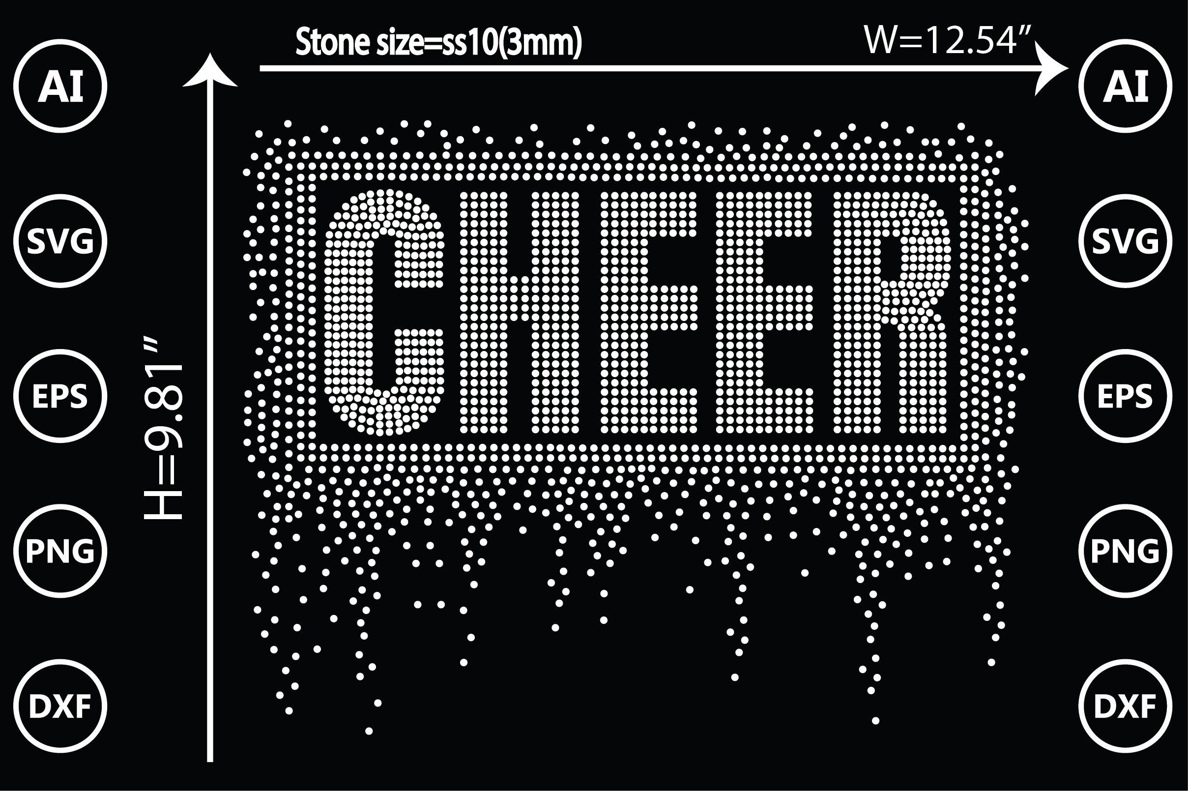 ( Cheer ) Rhinestone Templates Design,