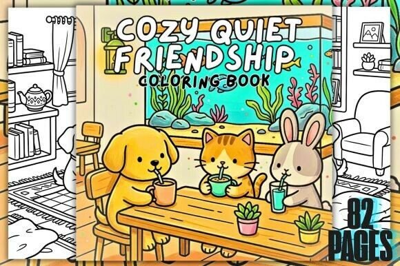 Cozy Quiet Friendship Coloring Book