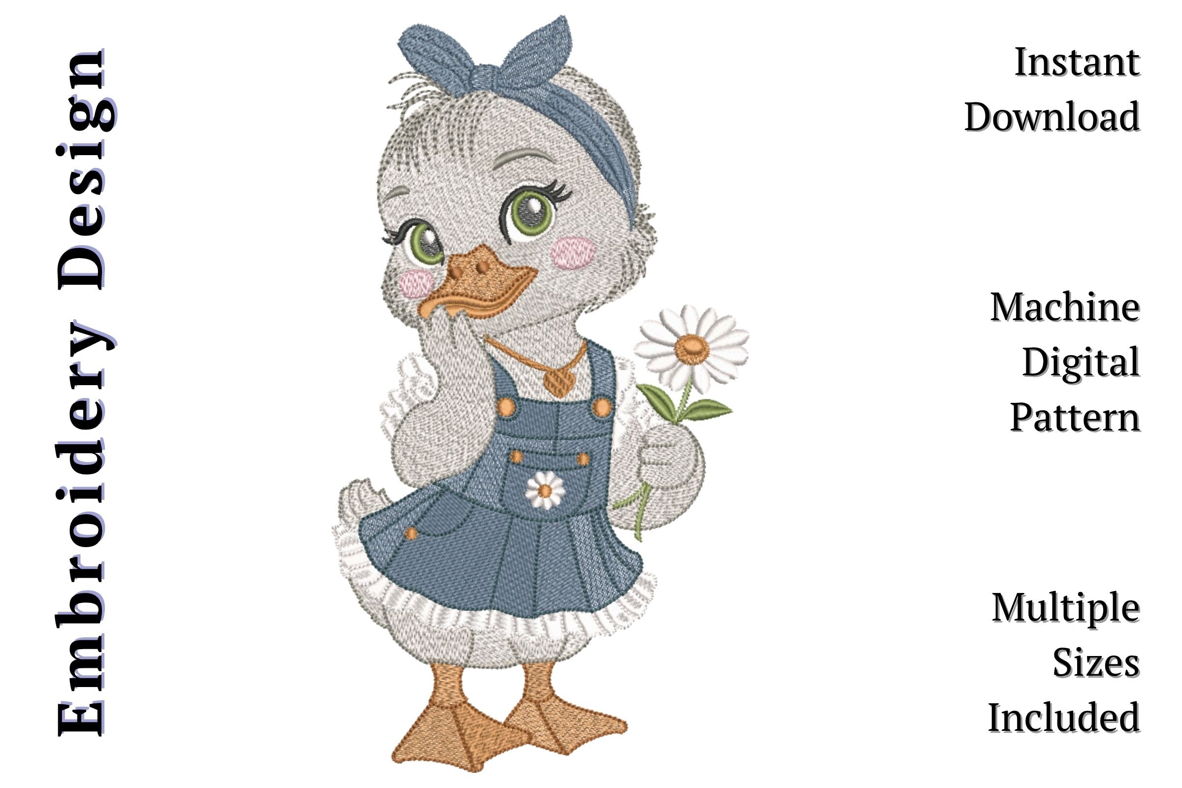 Cute Duck Baby Girl with Daisy