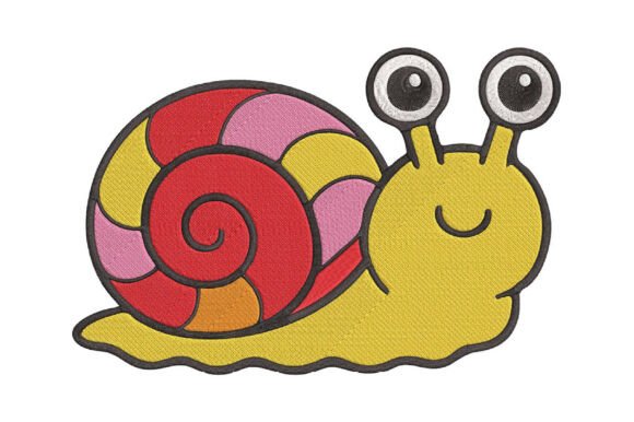 Cute Snail Embroidery Design