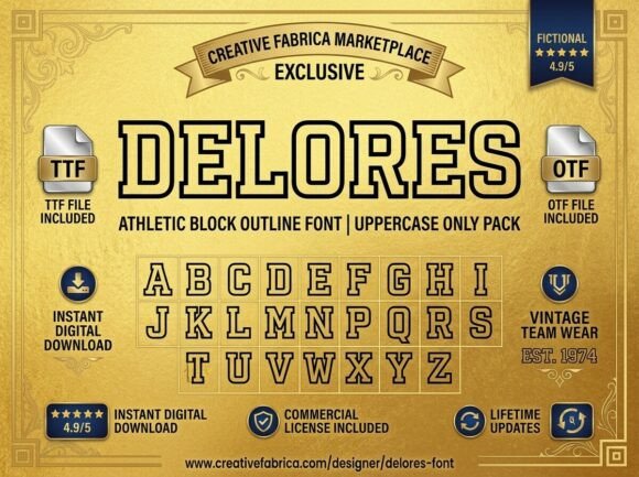 Delores Font PNG with transparent background - Preview 1