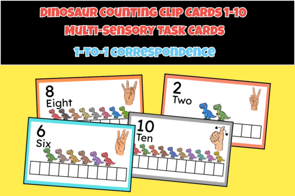 Dinosaur Counting to 10 Clip Cards 1-10