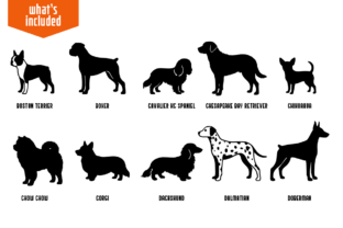 Dog Breeds Vector Silhouette SVG Bundle Graphic by RenatoRi Designs ...