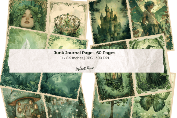 Cozy Library Junk Journal Pages Bundle Graphic by Instant Flair ...