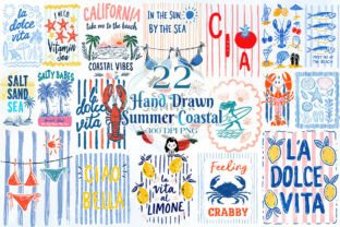 Hand Drawn Summer Coastal Clipart Bundle Graphic by Cat Lady · Creative ...