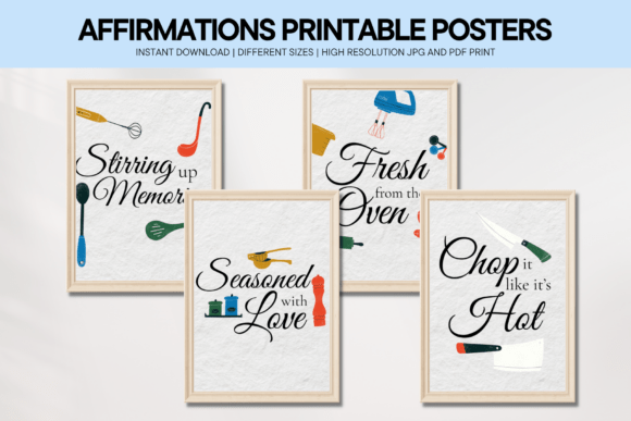 Kitchen Quotes Wall Art Printable Poster