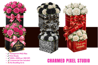 Luxury Rose Box Clipart Bundle – 24 PNG Graphic by Charmed Pixels ...