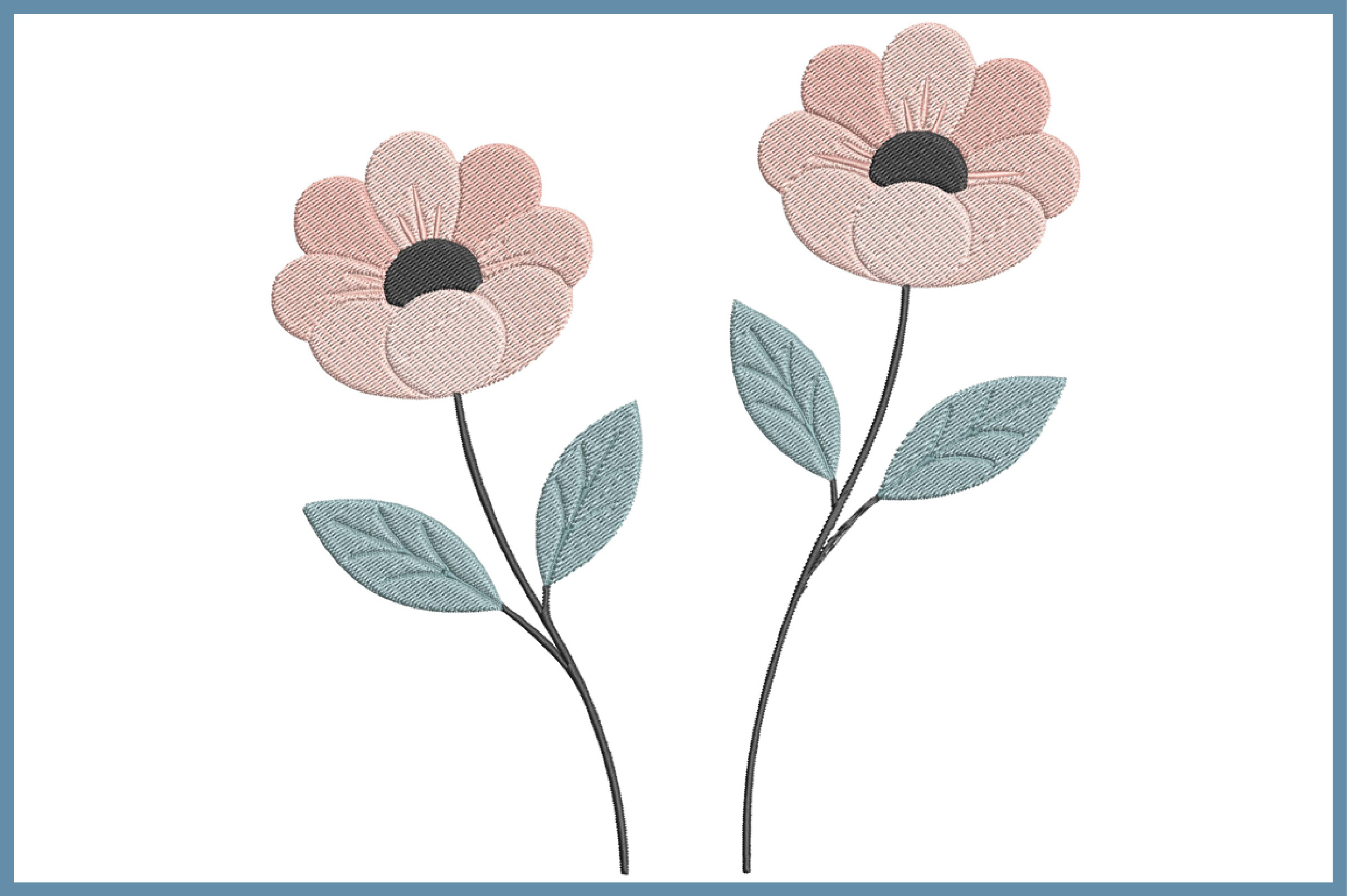 Minimalist Flower Embroidery Design