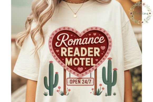Romance Reader Motel Sublimation Design Gráfico Ilustrações para Impressão Por Nastine
