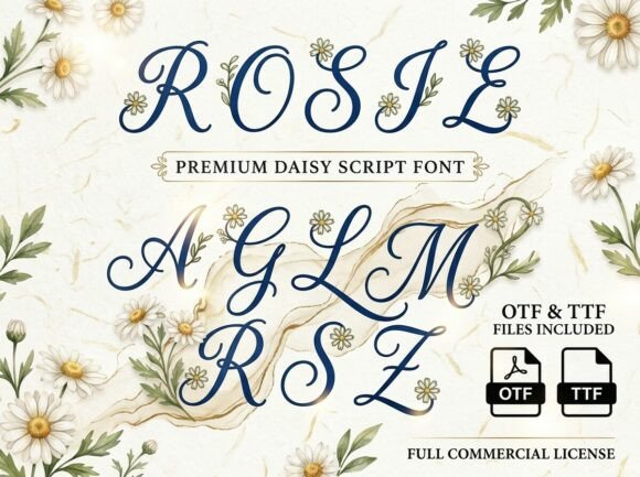 Rosie Font PNG with transparent background - Preview 1