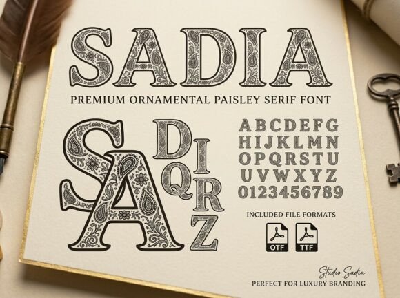 Sadia Font PNG with transparent background - Preview 1
