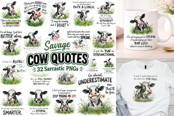 Sarcastic Funny Cow Sublimation PNG Graphic T-shirt Designs By Aspect_Studio