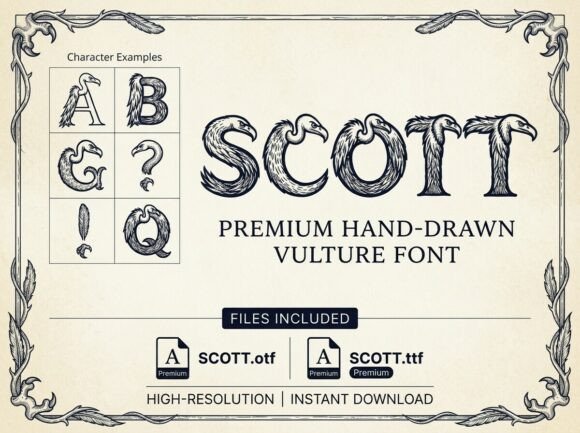 Scott Font PNG with transparent background - Preview 1