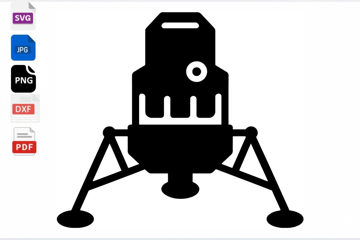 Space Lander SVG Lunar Module Astronaut