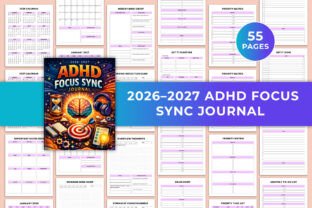 2026–2027 ADHD Focus Sync Journal KDP Graphic by SR KDP · Creative Fabrica