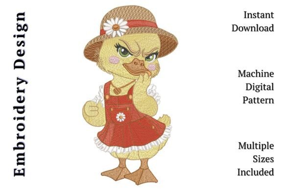 Angry Duck Baby Girl in Sun Hat