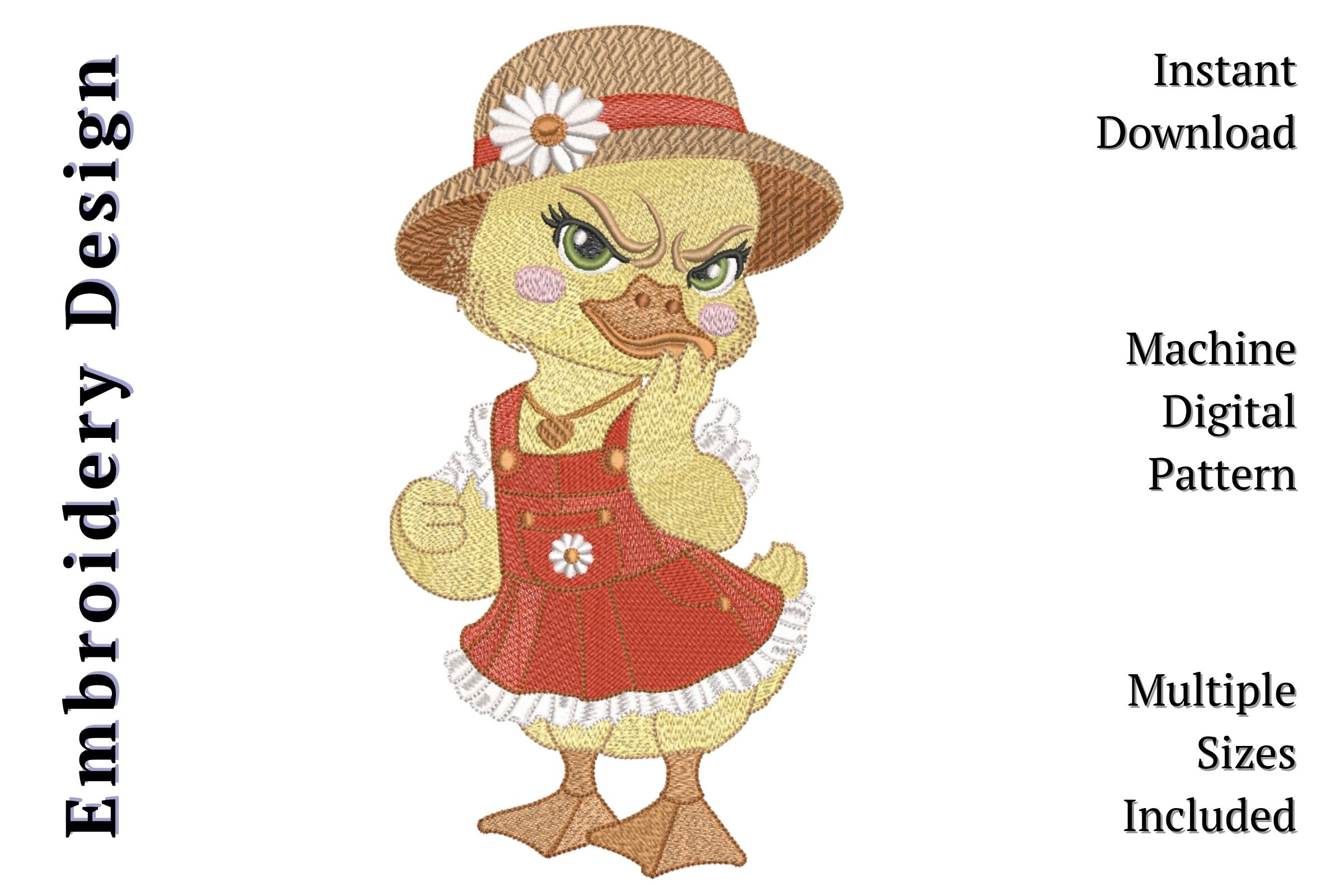 Angry Duck Baby Girl in Sun Hat