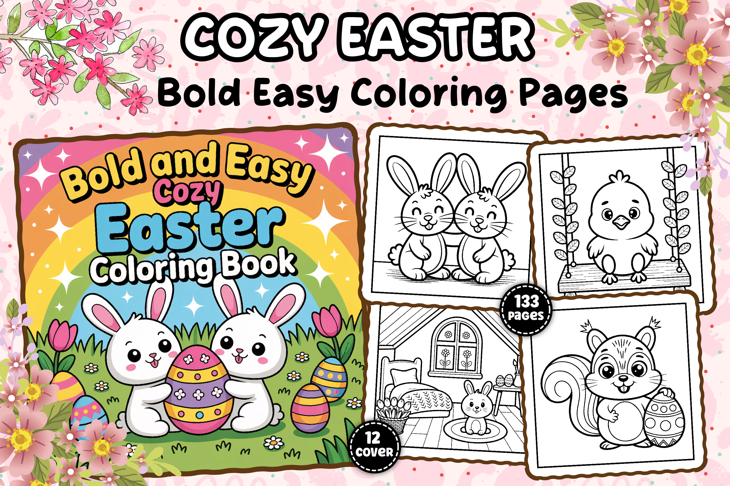 BOLD and EASY COZY EASTER COLORING BOOK