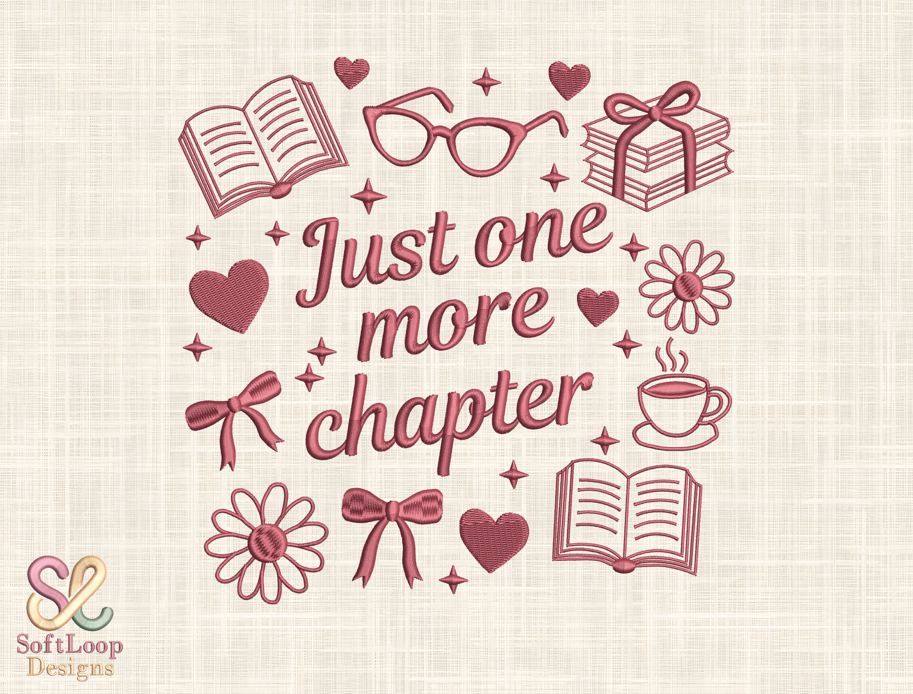 Book Lover Embroidery Design