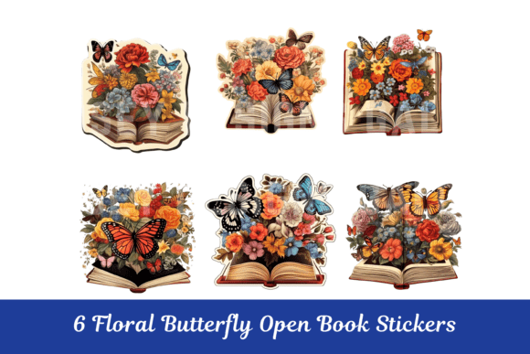 Butterfly Open Book Decorative Stickers