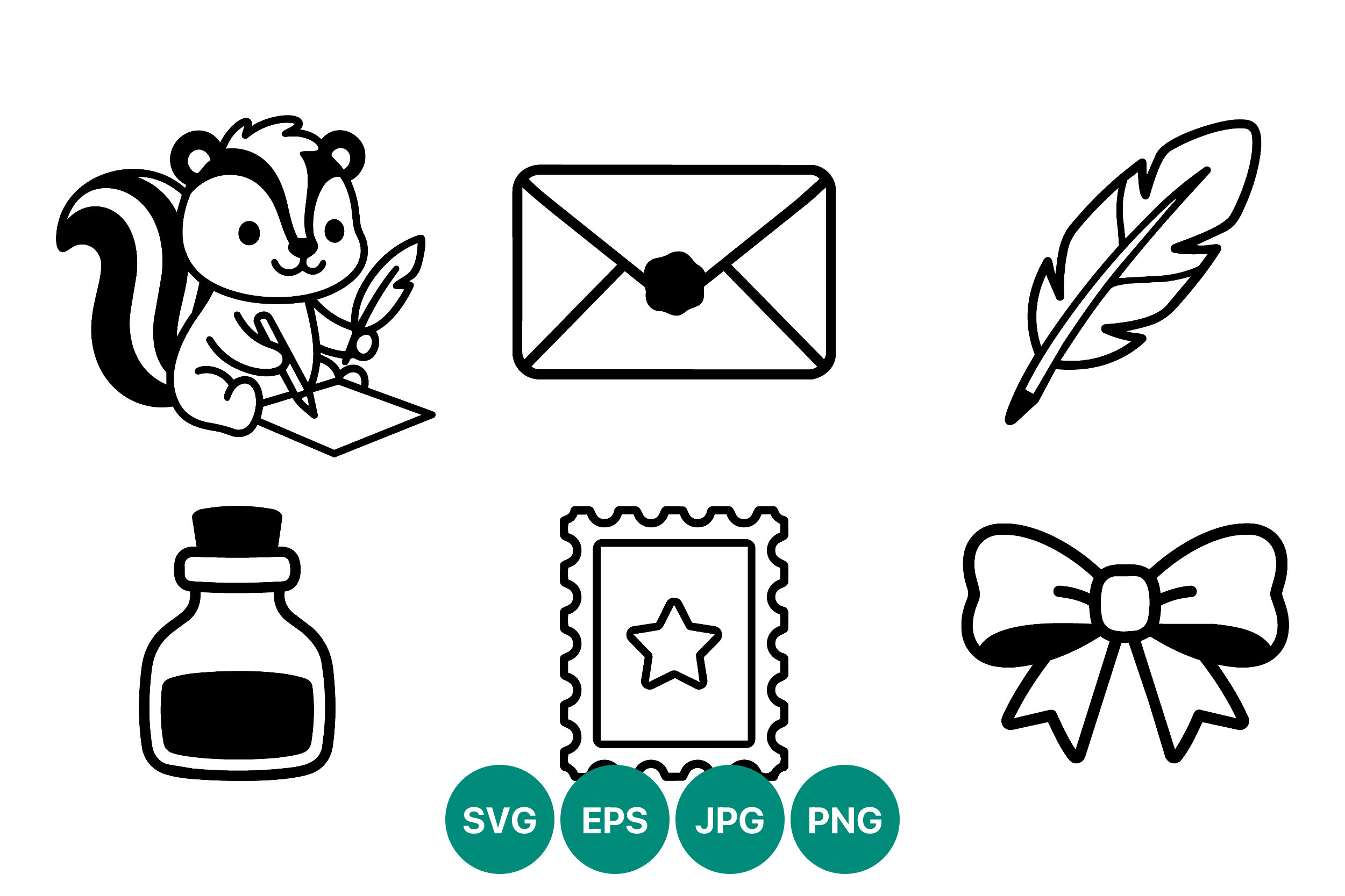 Cute Chipmunk Writing Letter Vector Set Graphic by DesignVectx ...