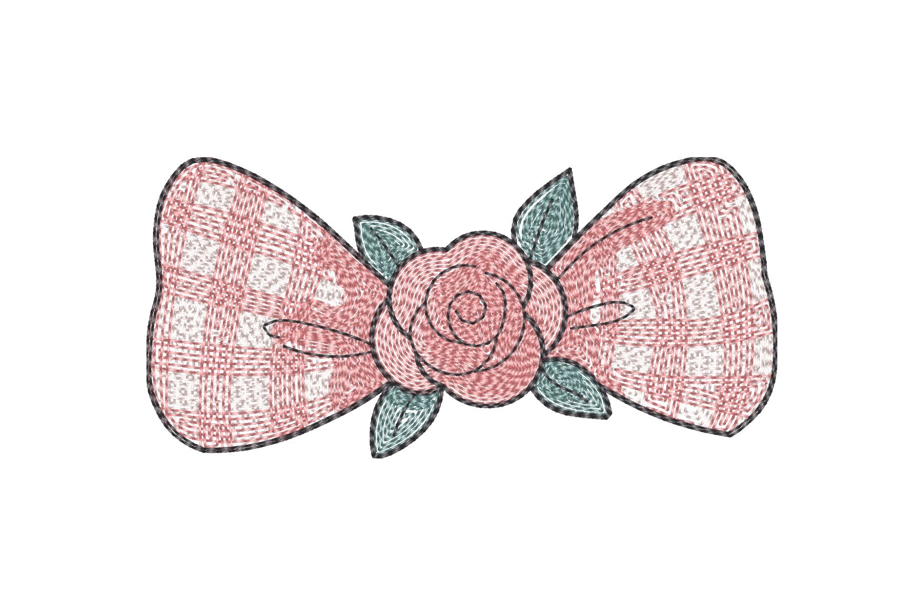 Floral Bow Embroidery Design Set