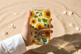 Floral Summer 16oz Glass Can Wrap PNG Graphic by Foxmia · Creative Fabrica