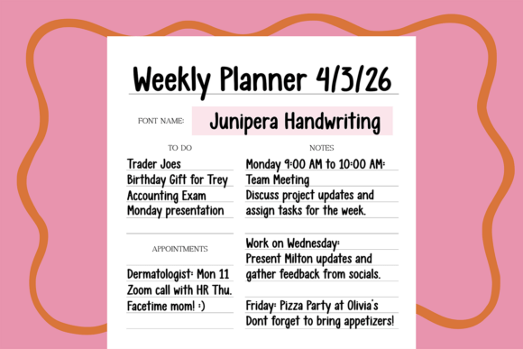 Junipera Font PNG with transparent background - Preview 4