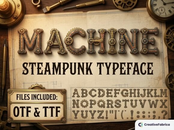 Machine Decorative Font By Raholco