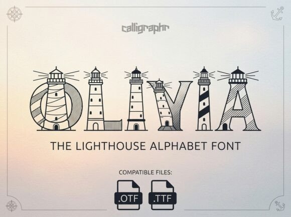 Preview specimen of Olivia decorative font