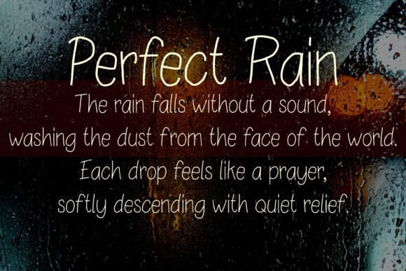 Perfect Rain Font PNG with transparent background - Preview 1
