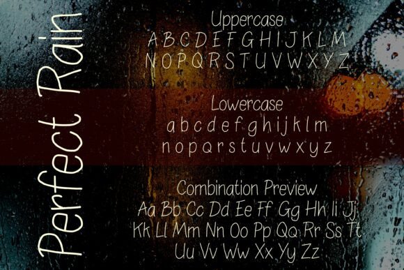 Perfect Rain Font PNG with transparent background - Preview 2