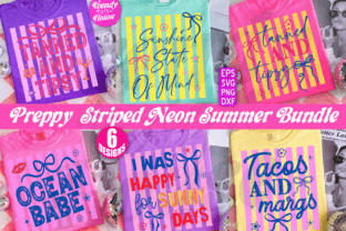 Preppy Striped Summer PNG Bundle, Beach Graphic by Trendy Design House ...