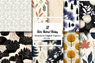 Retro Abstract Holiday Digital Paper