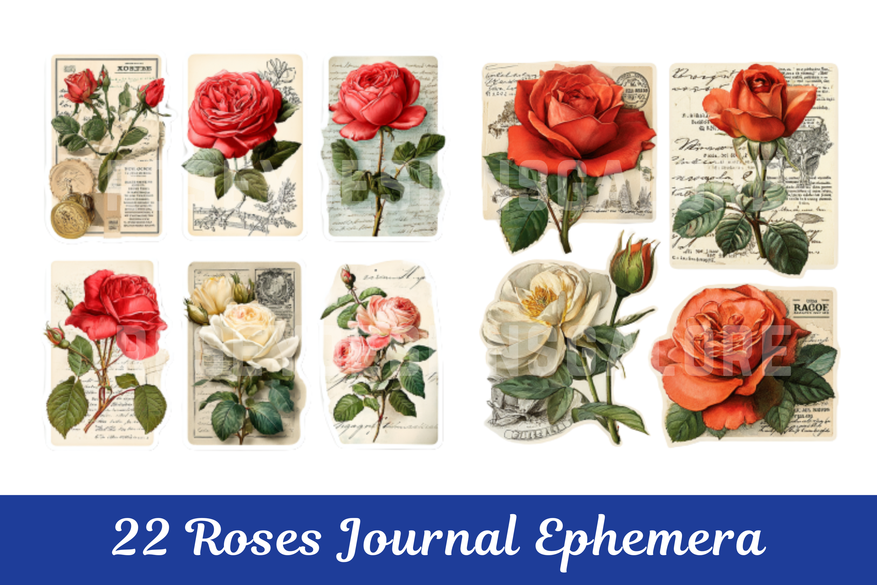 Roses Decorative Journal Ephemera
