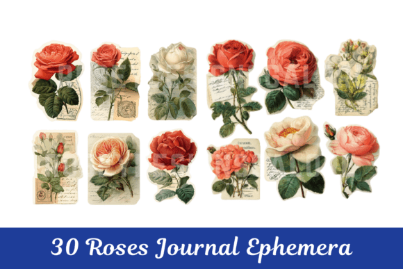 Roses Scrapbook Journal Ephemera