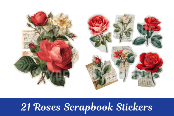 Roses Scrapbook Stickers