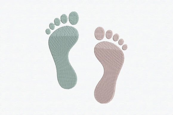 Soft Blue & Pink Baby Footprints