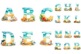 Summer Beach Alphabet Letters PNG Bundle Graphic by Aspect_Studio ...
