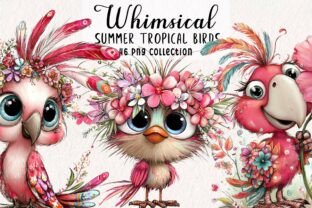 Summer Tropical Birds Clipart PNG Graphic by Print Magic · Creative Fabrica