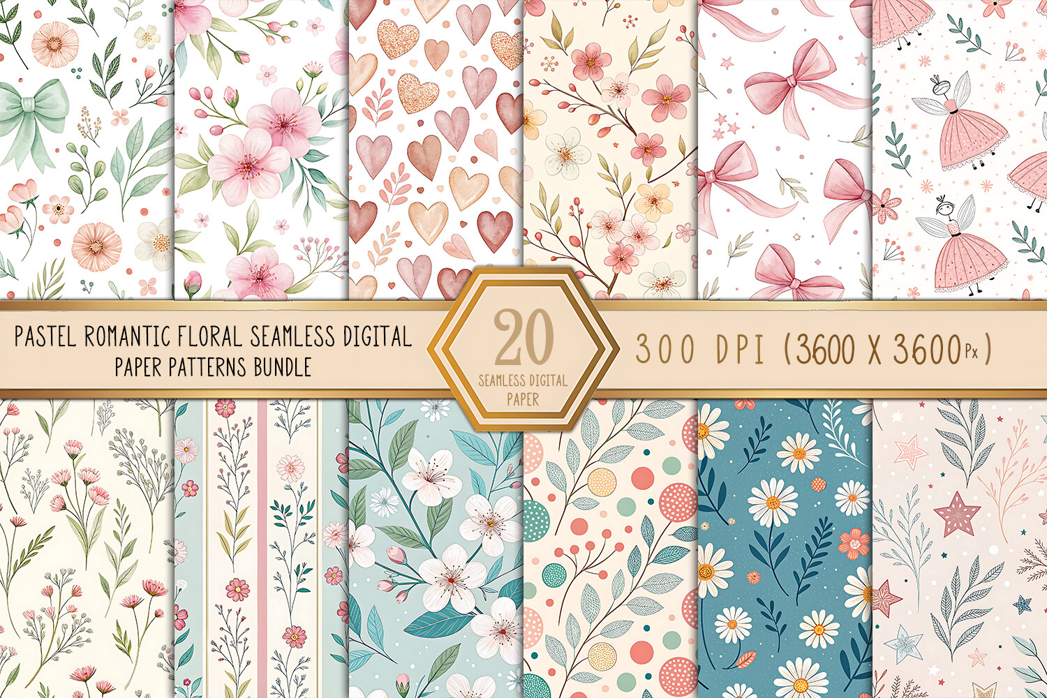 Vintage Romantic Floral Digital Paper Graphic by Craftfiles-SVG ...