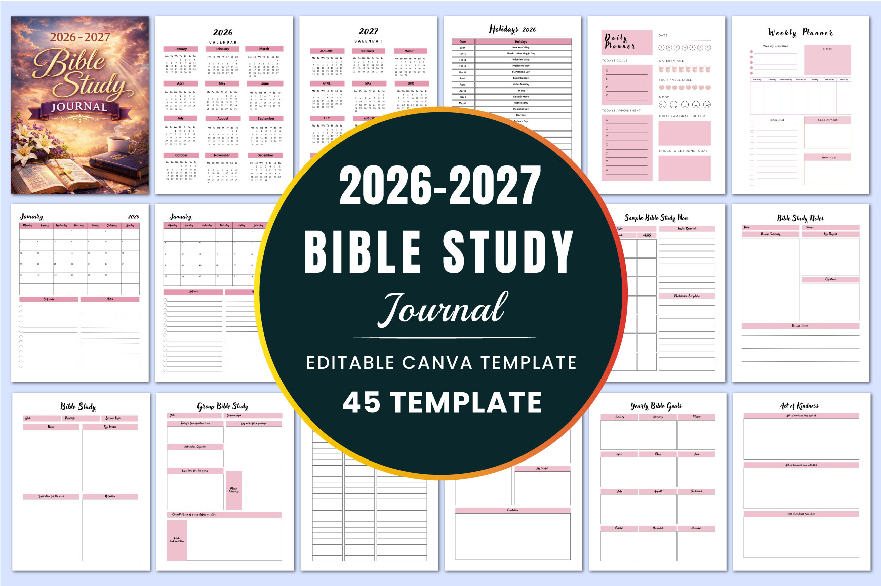 2026–2027 Bible Study Journal KDP